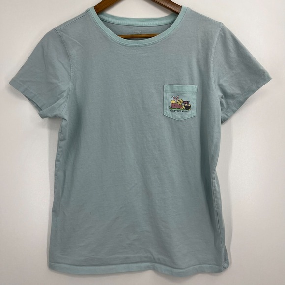 Vineyard Vines Tops - Vineyard Vines T-Shirt Women's M Green Double‎ Sided Easter Logo Pocket Tee